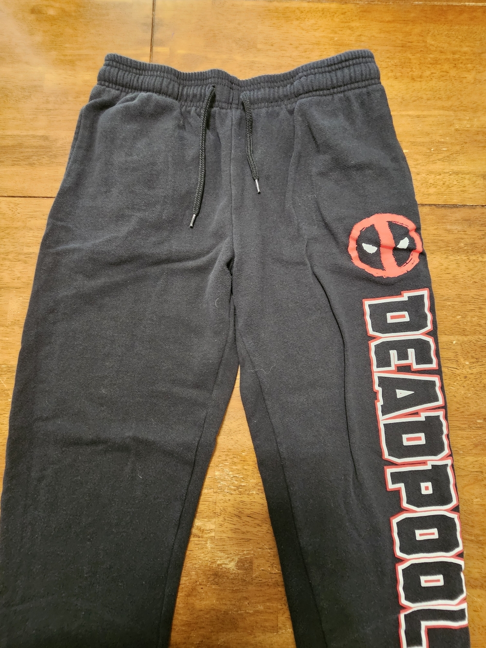 Marvel Black Sweatpants with Red Deadpool Graphic